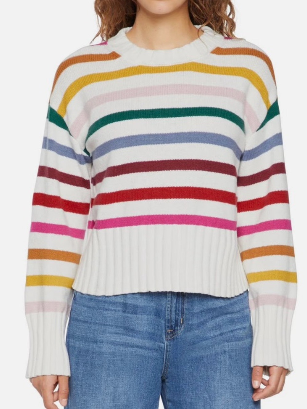 GAP Multicolor Striped Crewneck Sweater on White
